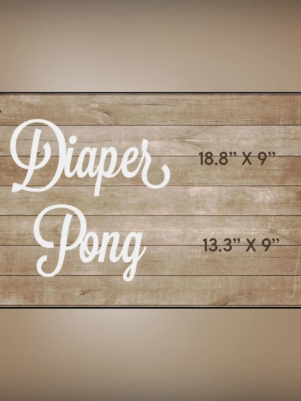 White Diaper Pong Decorative Game Party Sign